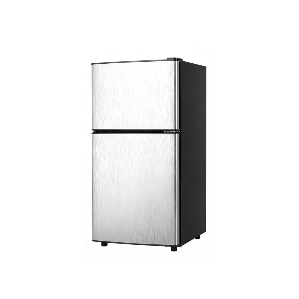 3.2 Cu.Ft 2‑Door Mini Fridge with Freezer, Compact Stainless Steel Small Refrigerator