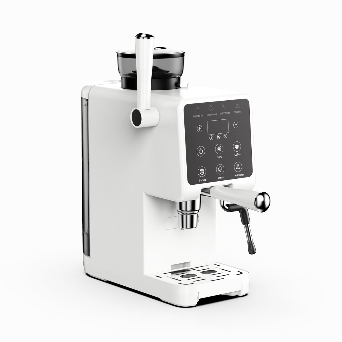 Home Barista 3‑in‑1 Espresso Machine | Built‑in Grinder & Steam Milk Frother